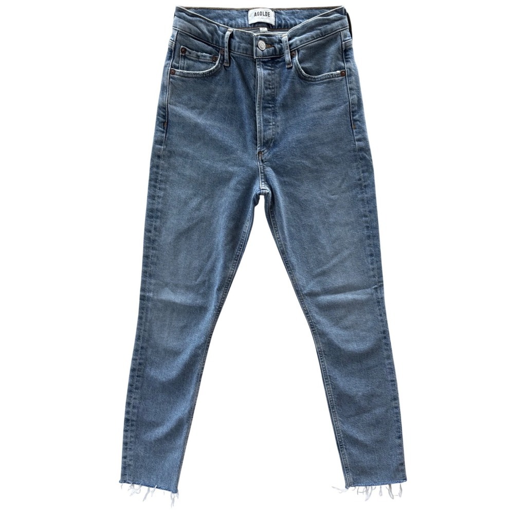 AGOLDE Women's Nico High Rise Slim Fit Jean, Light Wash Button Fly, Size 24"